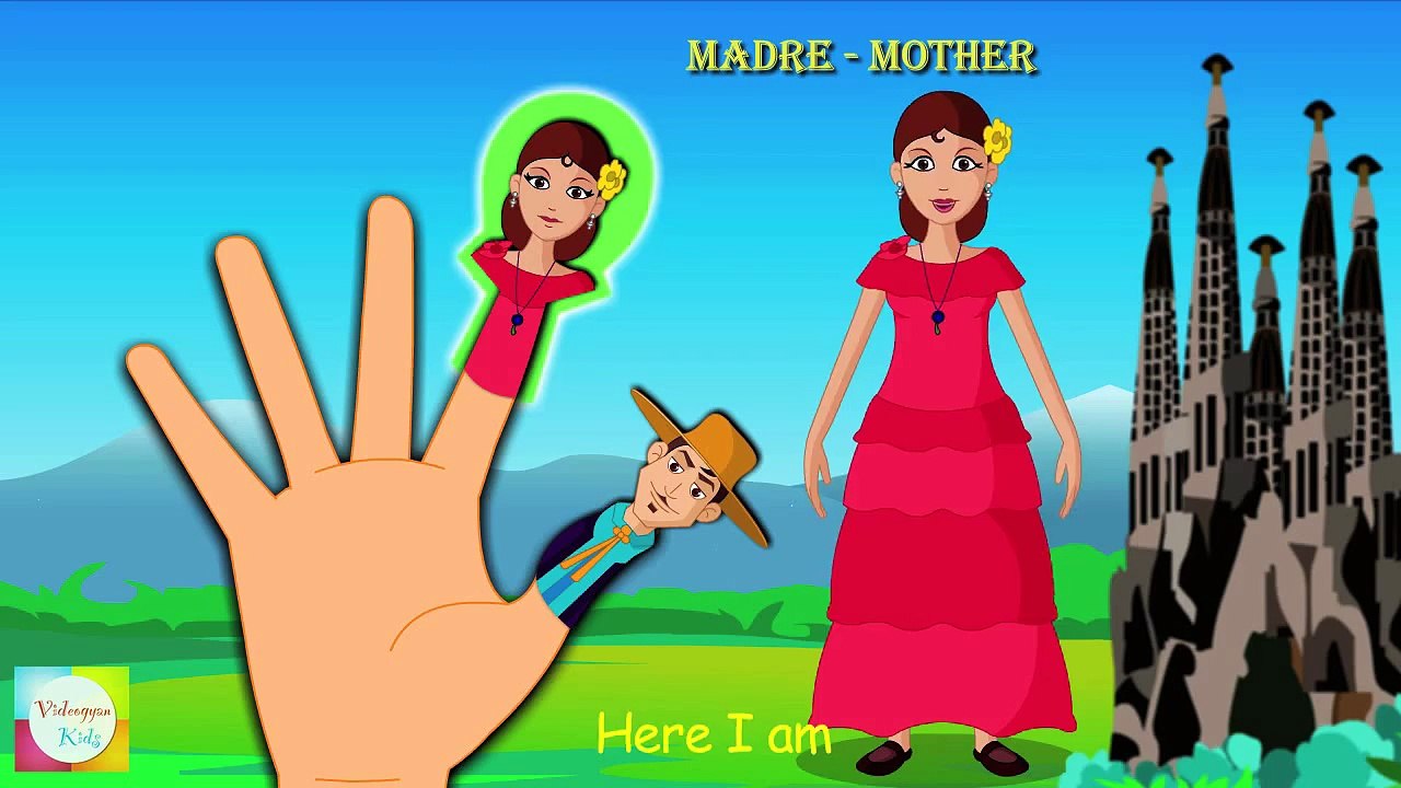 Finger Family Nursery Rhyme   Spanish Family   Cartoon Animation Songs For Children