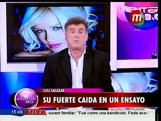 La fuerte caida de Luli Salazar en un ensayo
