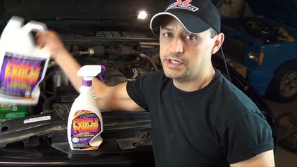 How to degrease an Engine at home with Purple Power Degreaser by Howstuffinmycarworks