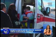 Buseta escolar se volcó, varios niños quedaron heridos