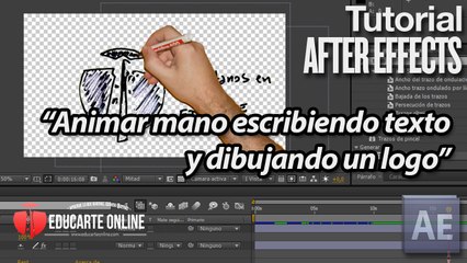 Animar mano escribiendo texto y dibujando logo - Tutorial After Effects