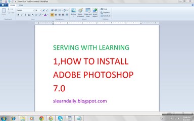 How to install adobe photoshop 7.0