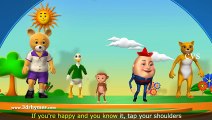 If You're Happy and You Know it Clap Your Hands Song - 3D Animation Rhymes for Children