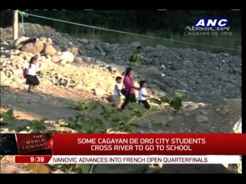 These students cross river to go to school
