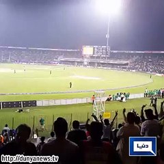 Dunya News- Ahmed Shehzad take selfie with crowd during match .