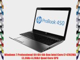 HP ProBook 450 G1 Series 15.6 Quad Core Windows 7 Professional Business Notebook PC (Intel