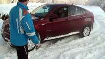 OFF ROAD BMW X6 vs Range Rover vs Toyota Land Cruiser Prado on snow