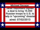 Michael Savage: Janet Napolitano Deal Bringing 15,000 Russian Troops to U.S. to Help in Disasters