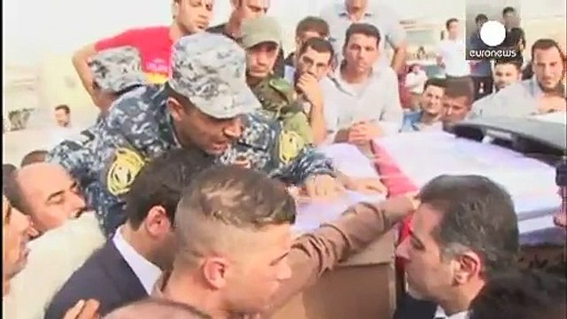 مراسم تشییع پیکر قربانیان حملۀ انتحاری داعش در سامرا برگزار شد