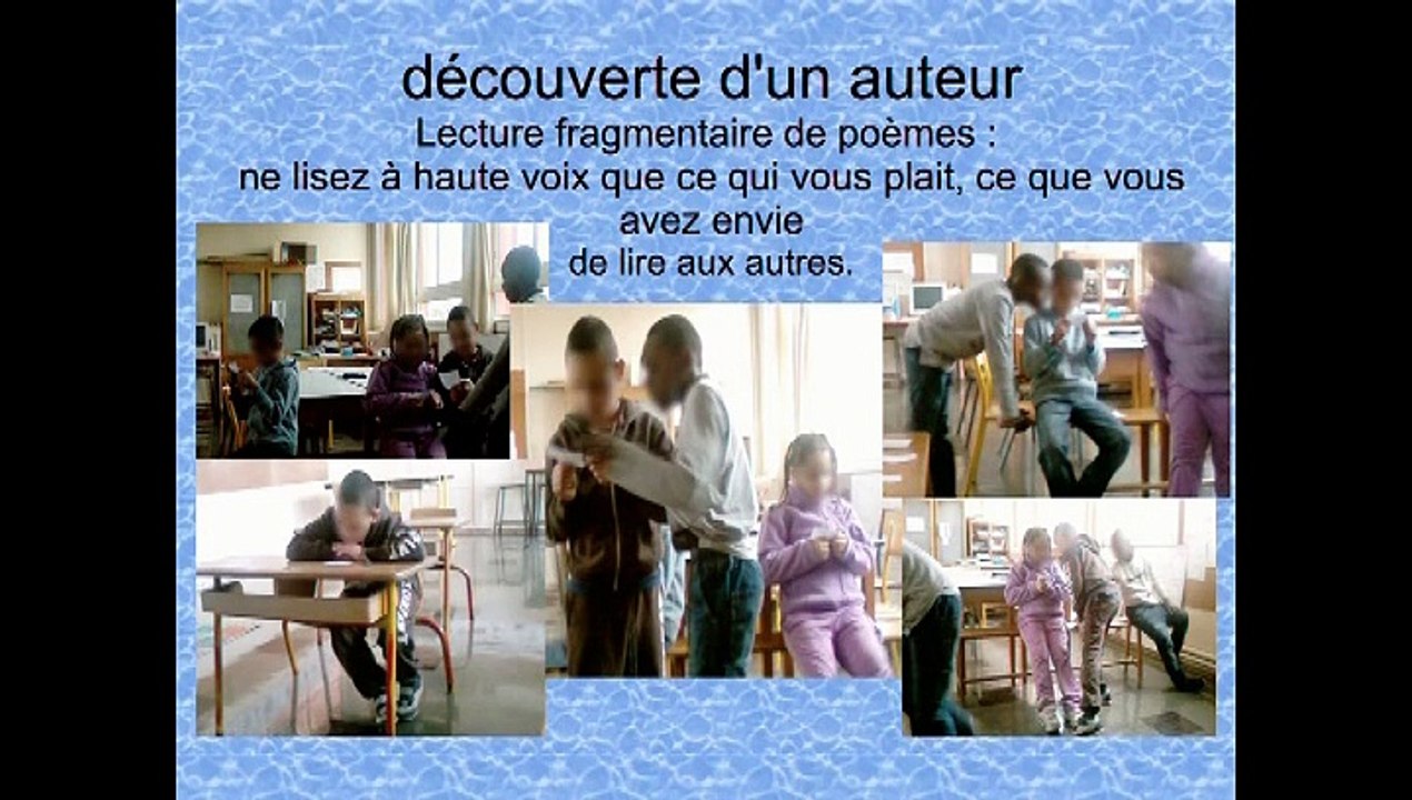 intervention orale, atelier d'écriture en milieu scolaire