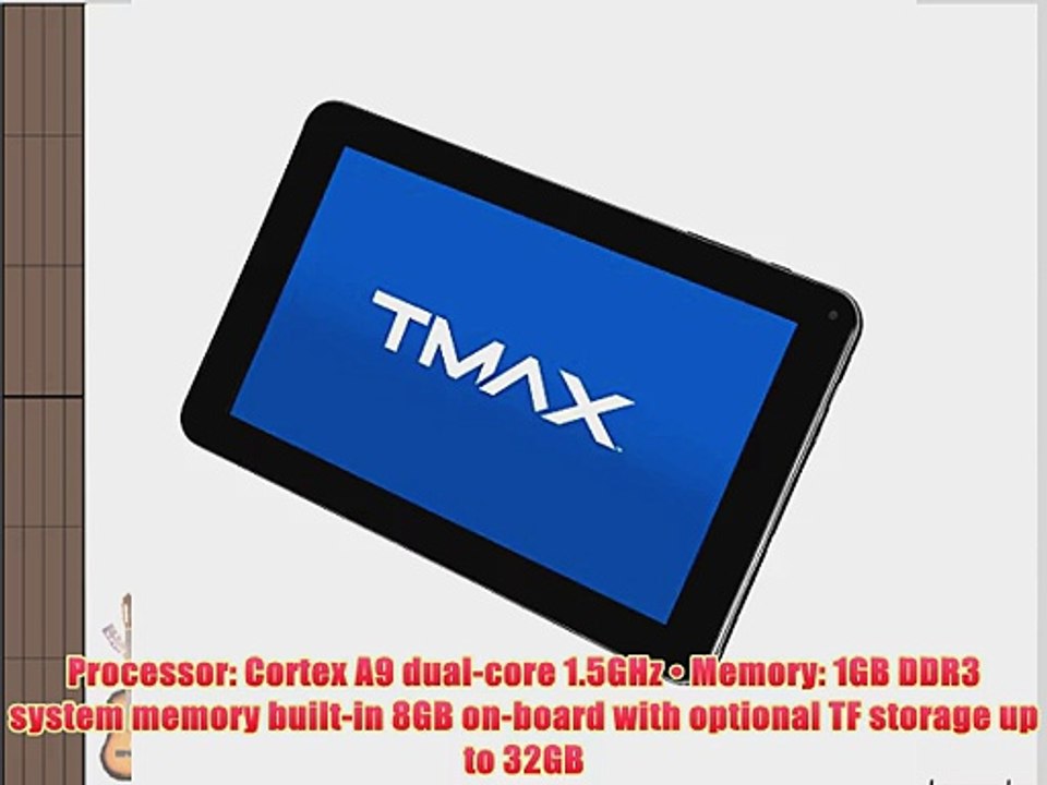 TMAX TM9S775 Black Dual Core Google Certified 9 Tablet Android 4.1 1.6GHz 8GB Storage 1GB RAM