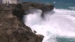 Extreme dangers of rogue waves / storm waves when on cliffs
