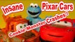 Pixar Cars Insane Crashes wirh Lightning McQueen, Mater, Sidley the Spy Jet and Cookie Monster