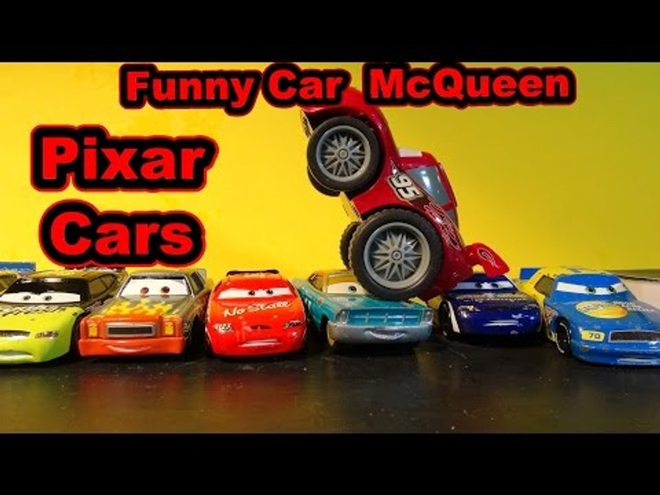 Disney Pixar Cars with Funny Car Lightning McQueen and The RipLash Racers doing Stunts in Radiator S