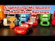 Disney Pixar cars with Lightning McQueen, re enactment scene of Lightning helping Radiator Springs