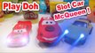 Disney Pixar Cars Lightning McQueen Slot Car with Play Doh on the Race Track