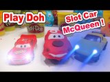 Disney Pixar Cars Lightning McQueen Slot Car with Play Doh on the Race Track