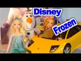 Disney Frozen Queen Elsa gets a Lamborghini and Olaf takes it for a Joy Ride