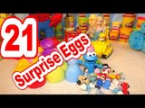 21 Surprise Eggs with Disney Pixar Cars Lightning McQueen, Paw Patrol, SpiderMan, Frozen Elsa and Co