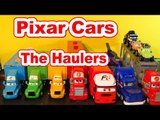 Pixar Cars The Haulers with Mack, Chick Hicks, The King, Lightning McQueen and more in the Show and
