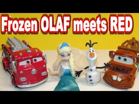 Disney Frozen Queen Elsa and Olaf Meet Pixar Cars Red and Mater