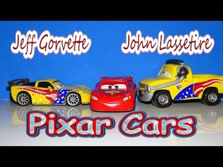 Pixar Cars2 unboxing John Lassetire and Jeff Gorvette