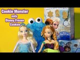 Disney Frozen Queen Elsa and Cookie Monster Count'n Crunch eat Frozen Disney Cookies