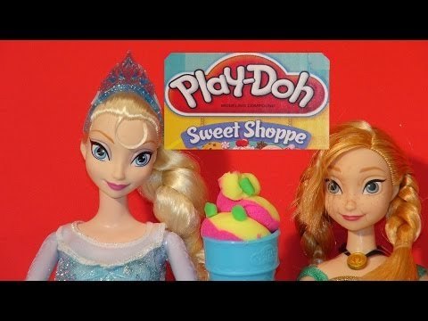 Play Doh Sweet Shoppe Perfect Twist Ice Cream Maker with Disney Frozen Queen Elsa , Cookie Monster a