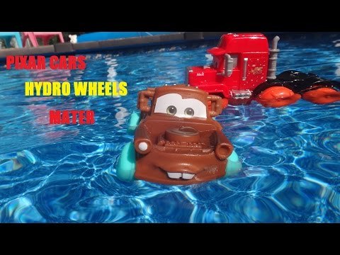 Pixar Cars Hydro Wheels Racers Mack, RED , Lightning , Mater and Rip Clutchgoneski in the Pool
