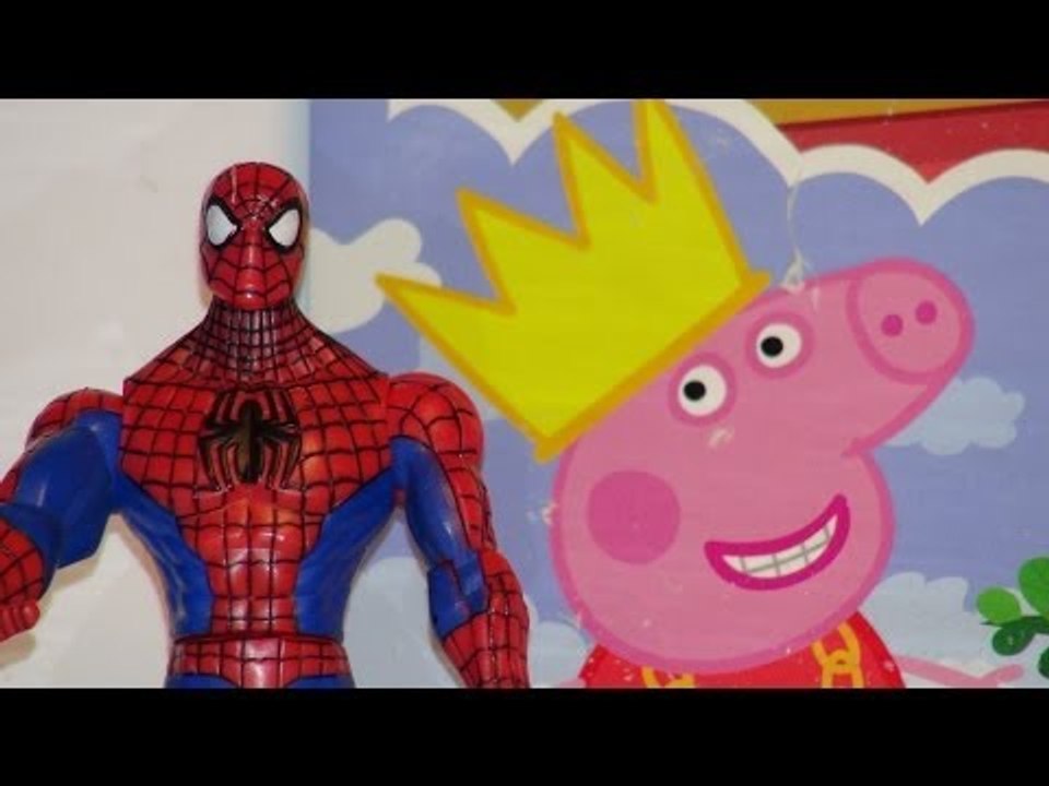 Peppa Pig Surprise Bag with Coloring Book gets Pranked by Spiderman  lol