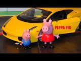 Peppa Pig Drives RED The Firetruck from Radiator Springs when Mater gives him special powers!