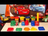Play Doh Pixar Cars Lightning McQueen, make Race Cars from Play Doh for the Grand Prix Race Mats