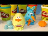 Play Doh New Product, Bunny and Chick Stampers with Blue and Orange Play Doh to make Carrots and Bab