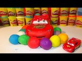 Play Doh Surprise Eggs, Pixar Cars Lightning McQueen and 12 Play Doh Surprise Eggs with Giant Lightn