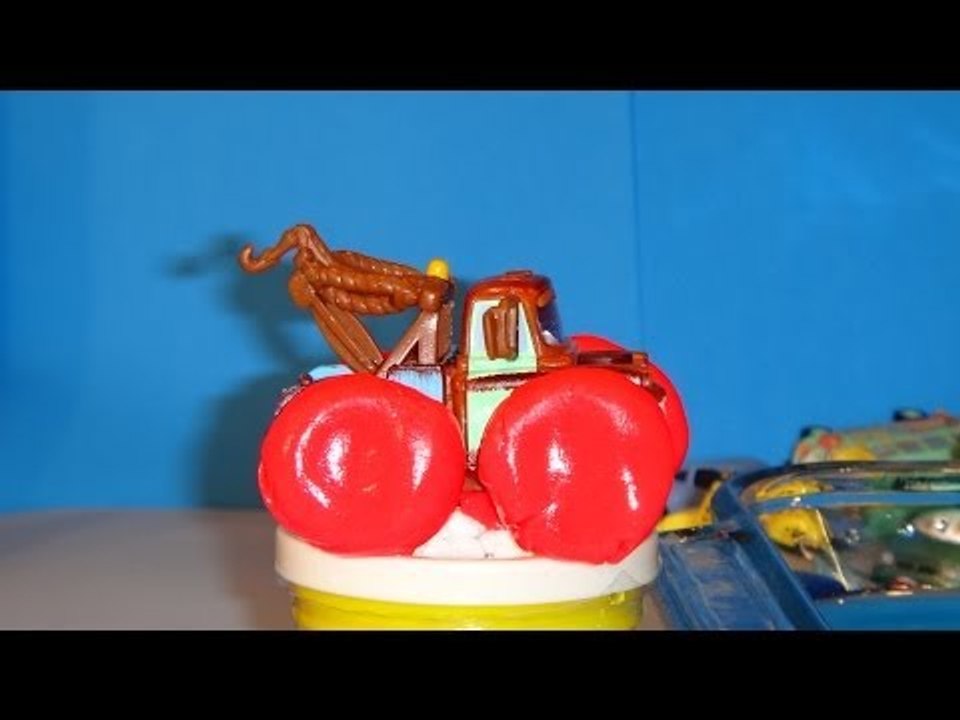 Play Doh Pixar Cars Lightning McQueen, Hydro Wheels Mater, we use Play Doh to make Hydro Wheels Mate