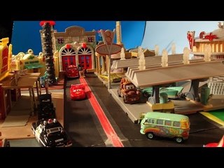 Pixar Cars Video , cut-scene, EARTHQUAKE in Radiator Springs, starring Lightning McQueen
