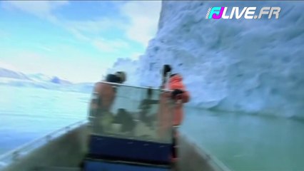 Un glacier s'effondre très près de ces 2 scientifiques !