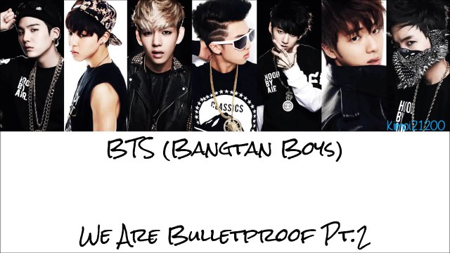 BTS (Bangtan Boys) - Bulletproof [Hangul/Romanization/English] Color & Picture Coded HD