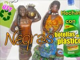 Negras Africanas Porcelana Fría y Botellas plásticas PET RECICLADO, Cerámica,Pasta moldeable,Pintura