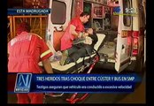 San Martín de Porres: Tres heridos dejó choque entre cúster y bus del SIT