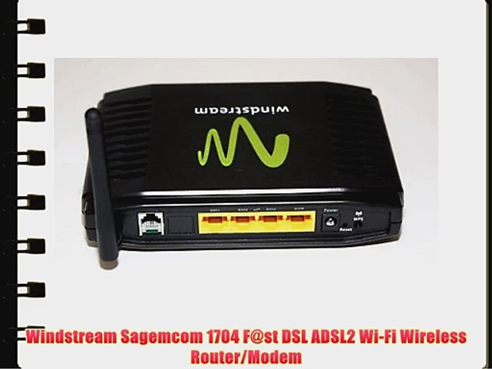 Windstream Sagemcom 1704 F@st DSL ADSL2 Wi-Fi Wireless Router/Modem