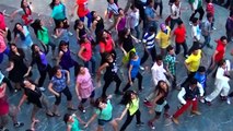 indian girls and boys dancing in shoping mall