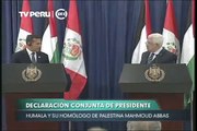 Presidente Ollanta Humala dio discurso junto a su par palestino