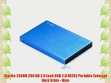 Storite 250GB 250 GB 2.5 inch USB 2.0 FAT32 Portable External Hard Drive - Blue