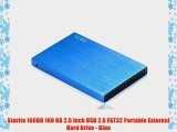 Storite 160GB 160 GB 2.5 inch USB 2.0 FAT32 Portable External Hard Drive - Blue