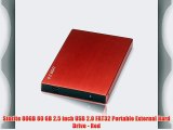 Storite 80GB 80 GB 2.5 inch USB 2.0 FAT32 Portable External Hard Drive - Red