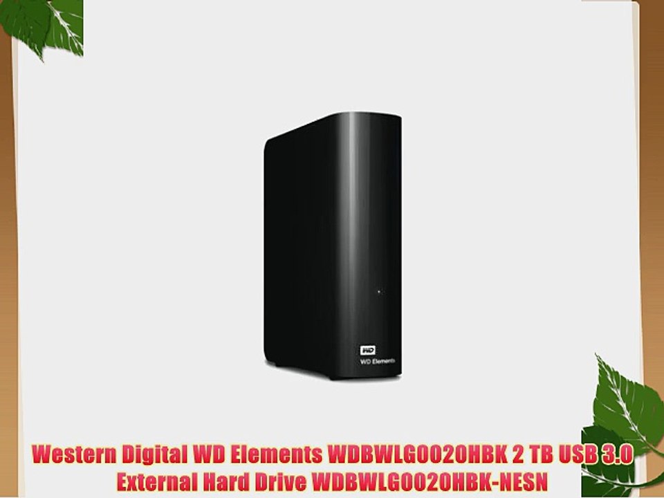 Western Digital WD Elements WDBWLG0020HBK 2 TB USB 3.0 External Hard Drive WDBWLG0020HBK-NESN