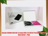 Storite 500GB 500 GB 2.5 inch USB 2.0 FAT32 Portable External Hard Drive - Pink
