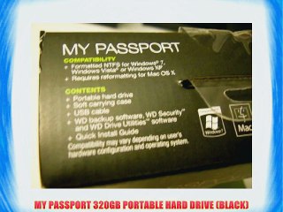 MY PASSPORT 320GB PORTABLE HARD DRIVE (BLACK)