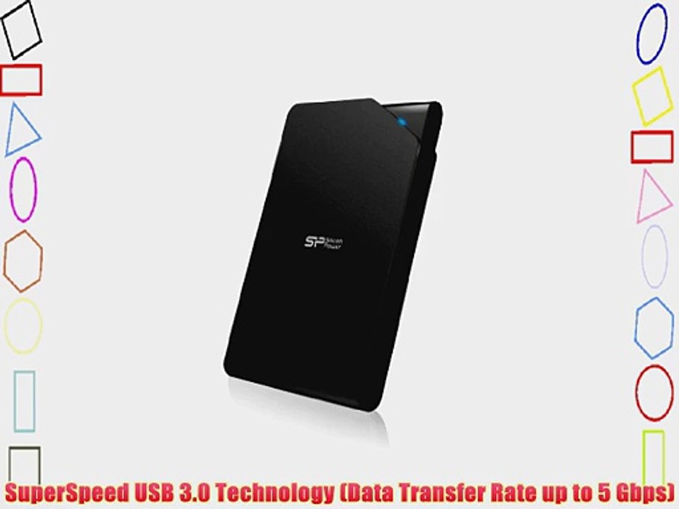 Silicon Power Stream S03 1TB Portable External Hard Drive USB 3.0 (SP010TBPHDS03S3K)